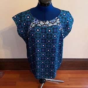 Geometric Print Lightweight Blouse Top from The Limited